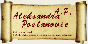 Aleksandra Poslanović vizit kartica